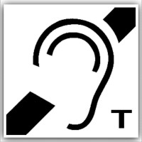 1 x Hard of Hearing Induction Loop Stickers with T Symbol-Self Adhesive Vinyl Stickers-Disabled,Disability,Hearing,Deaf Signs